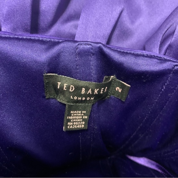 Ted Baker Gervase Purple Cocktail Dress Ruffle Strapless - Picture 2 of 7